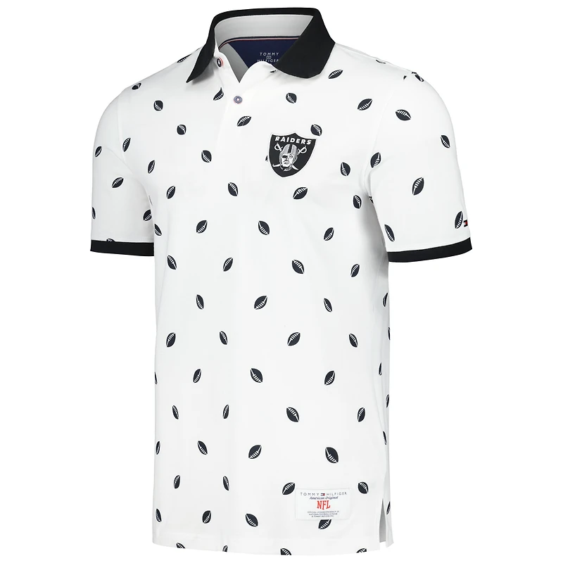 Polo Tommy Hilfiger blanc Las Vegas Raiders Bryce Pique pour hommes