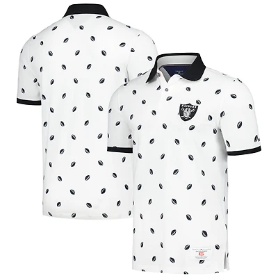 Polo Tommy Hilfiger blanc Las Vegas Raiders Bryce Pique pour hommes