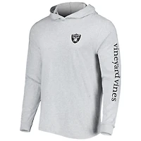 T-shirt à capuche manches longues pour homme Vineyard Vines gris chiné Las Vegas Raiders Local