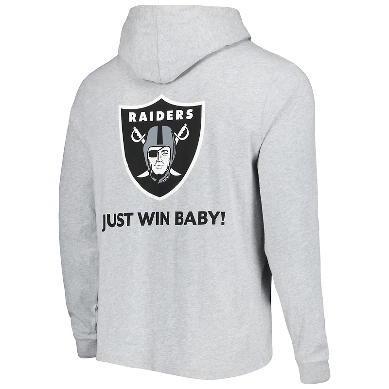 T-shirt à capuche manches longues pour homme Vineyard Vines gris chiné Las Vegas Raiders Local