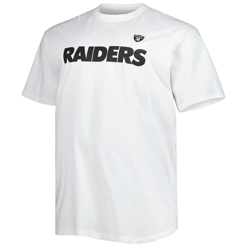T-shirt blanc Hot Shot de la collection Hometown Fanatics pour hommes des Raiders Las Vegas Big & Tall