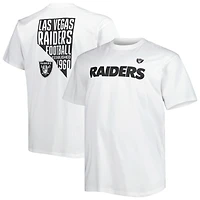 T-shirt blanc Hot Shot de la collection Hometown Fanatics pour hommes des Raiders Las Vegas Big & Tall