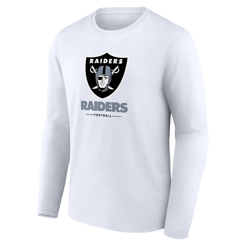 Men's White Las Vegas Raiders Team Lockup Long Sleeve T-Shirt
