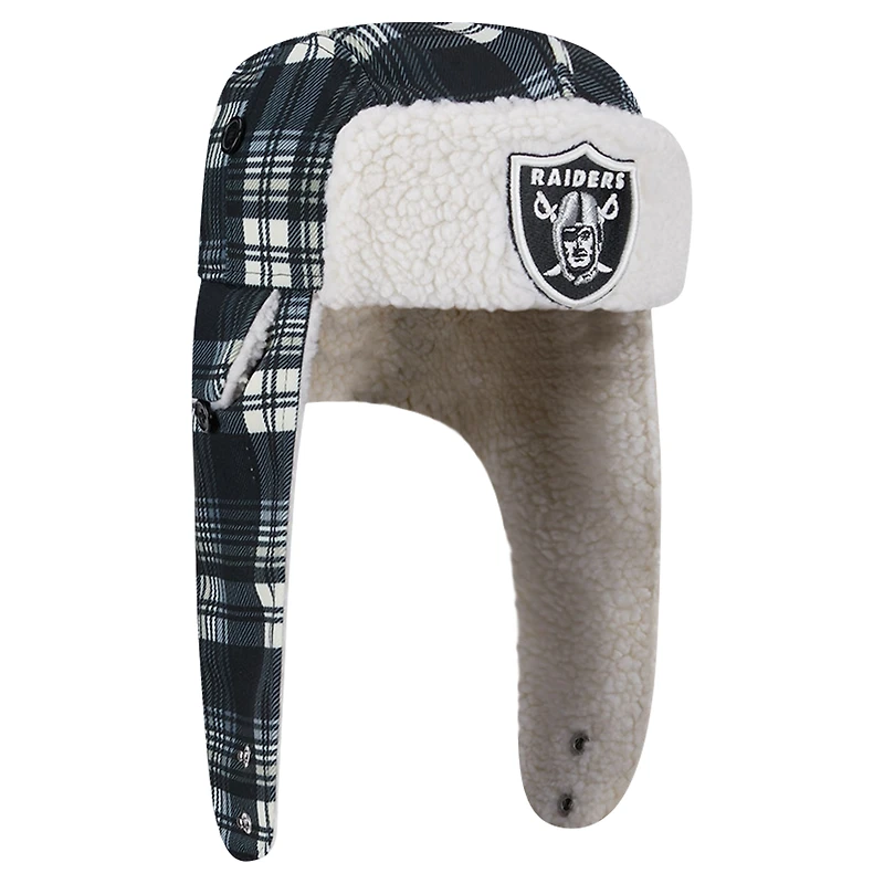 Casquette de trappeur Sherpa noire à carreaux Sideline Raiders Las Vegas New Era