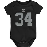 Newborn & Infant Mitchell Ness Bo Jackson Black Las Vegas Raiders Retro Name Number Bodysuit