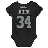 Newborn & Infant Mitchell Ness Bo Jackson Black Las Vegas Raiders Retro Name Number Bodysuit