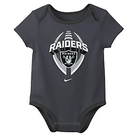Newborn & Infant Nike Las Vegas Raiders Three-Piece Bodysuit Set