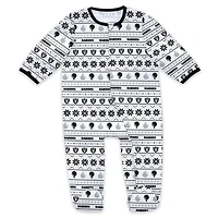 Ensemble pyjama et bavoir à fermeture éclair pour nouveau-né bébé par Erin Andrews Las Vegas Raiders imprimé intégral