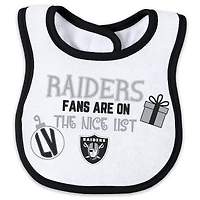 Ensemble pyjama et bavoir à fermeture éclair pour nouveau-né bébé par Erin Andrews Las Vegas Raiders imprimé intégral