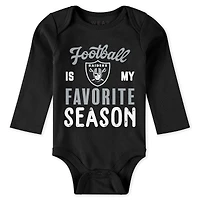Newborn & Infant WEAR by Erin Andrews Las Vegas Raiders Three-Piece Turn Me Around Bodysuits Pant Set