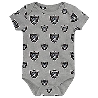 Newborn Outerstuff Las Vegas Raiders Little Tike 3-Piece Bodysuit Set