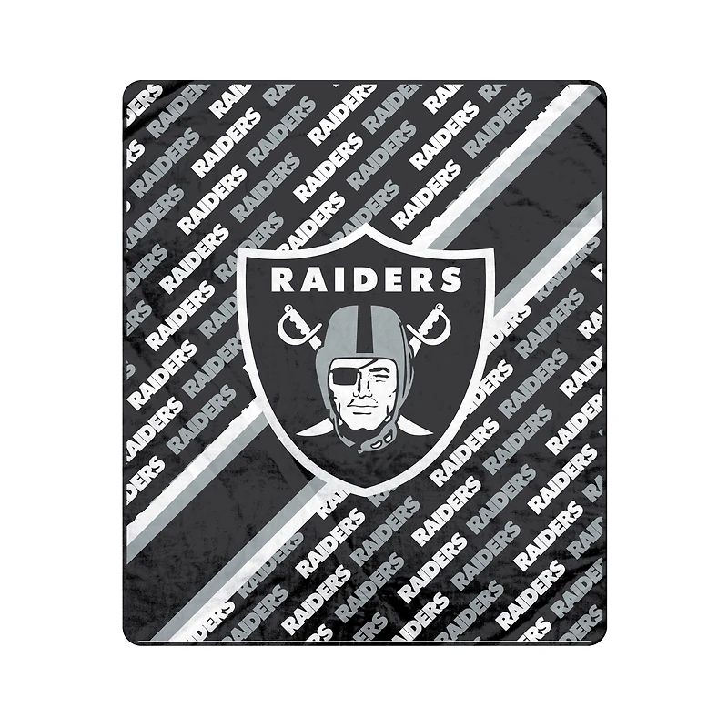 Pegasus Las Vegas Raiders 60" x 70" Diagonal Lined Wordmark Ultra Soft Blanket