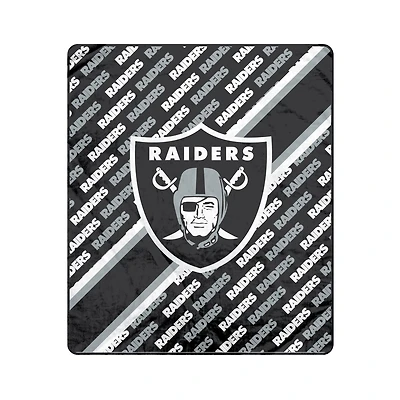 Couverture ultra douce Pegasus Las Vegas Raiders, 152 x 178 cm (diagonale), doublée, avec logo.