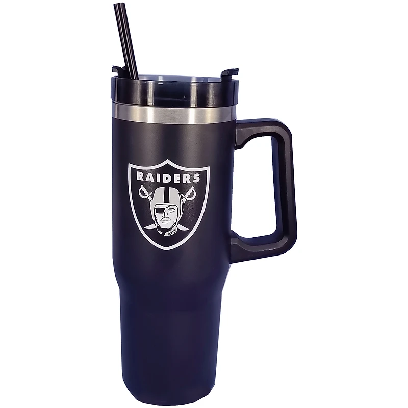 Ensemble couverture Pegasus Las Vegas Raiders 60" x 70" avec logo et gobelet isotherme en acier inoxydable de 30 oz