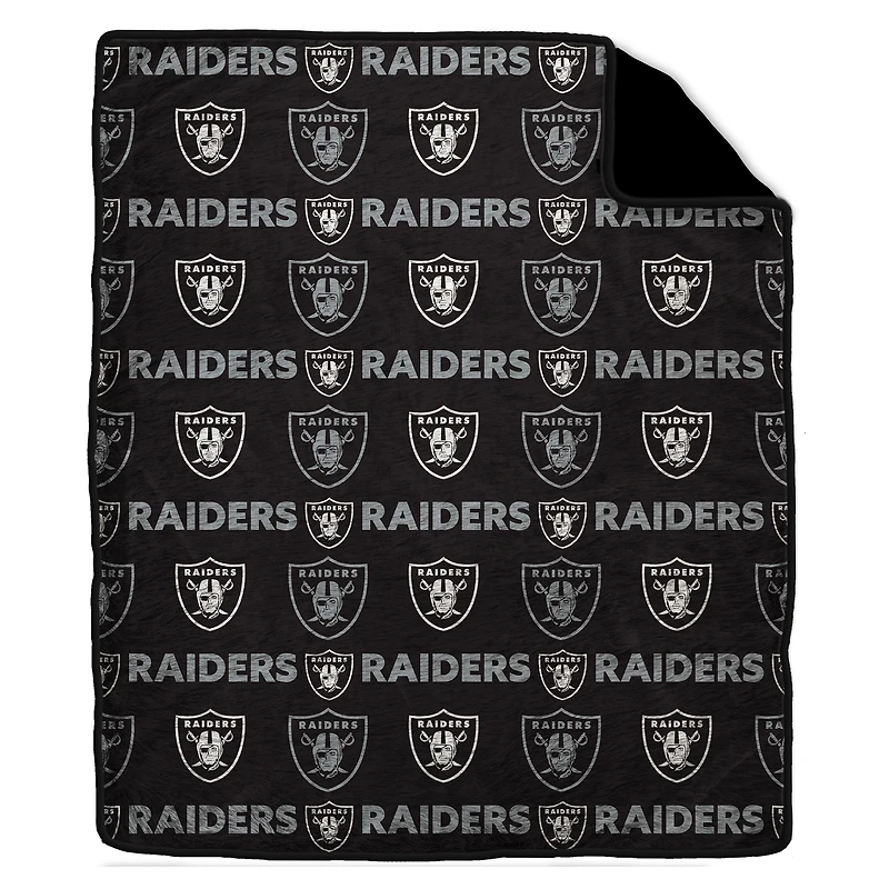 Couverture en fausse fourrure Pegasus Las Vegas Raiders ton sur ton 60" x 70"