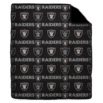 Pegasus Las Vegas Raiders Tonal Wordmark 60" x 70" Faux Fur Blanket