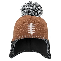 Preschool Brown Las Vegas Raiders Football Head Knit Hat with Pom