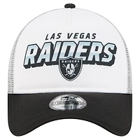 Casquette ajustable New Era blanche Las Vegas Raiders Streak A-Frame 9FORTY Trucker pour enfant d'âge préscolaire