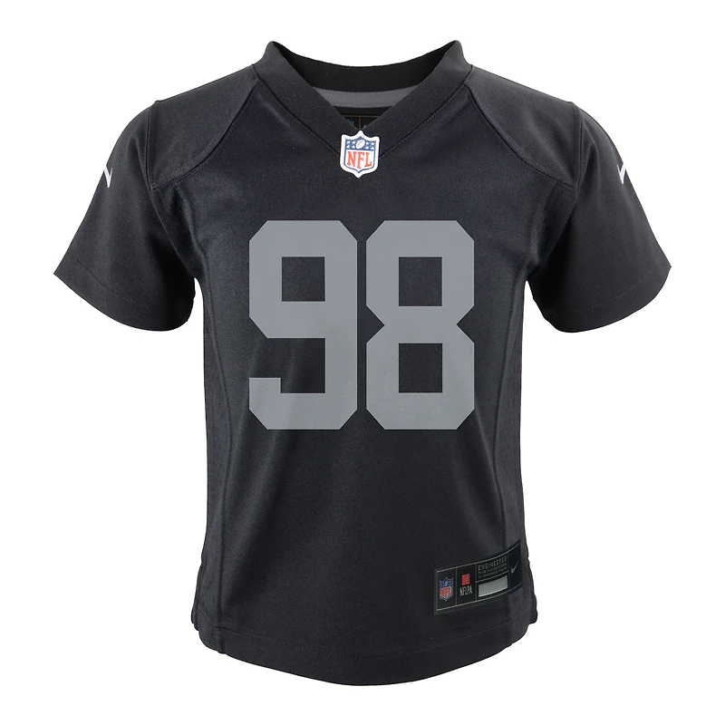 Preschool Nike Maxx Crosby Black Las Vegas Raiders Team Game Jersey