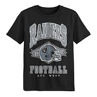 T-shirt noir « Kick Off » des Las Vegas Raiders pour enfants d'âge préscolaire