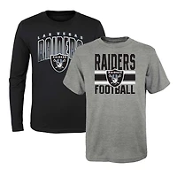 Preschool Silver/Black Las Vegas Raiders Fan Fave T-Shirt Combo Set