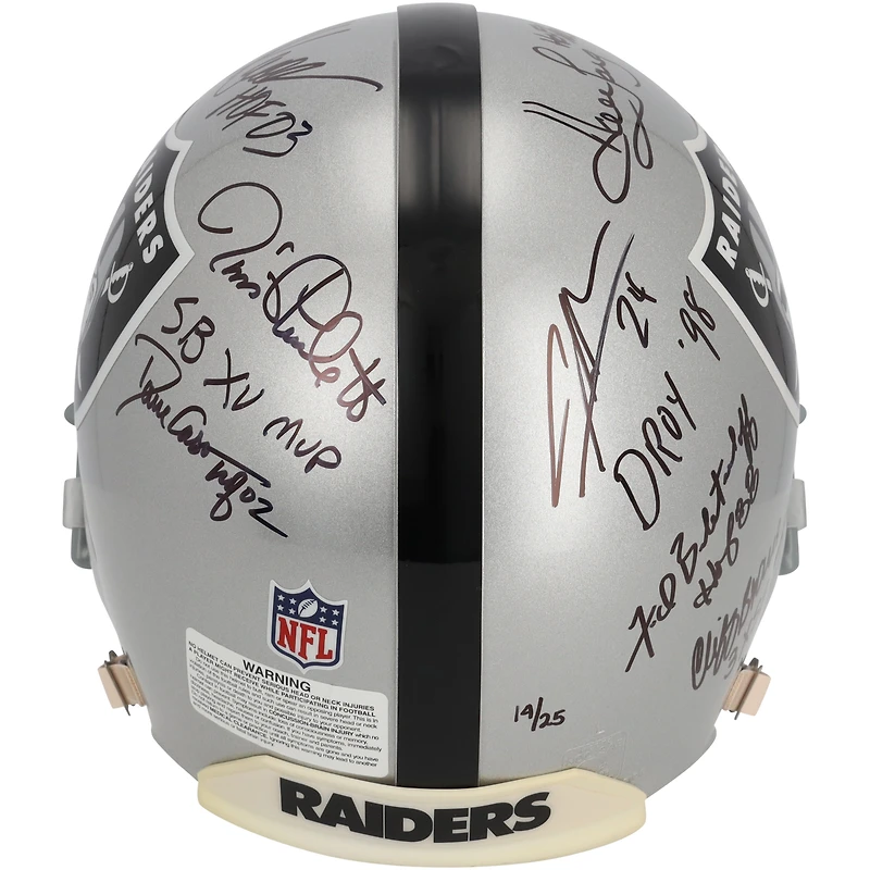 Raiders Legends Autographed Riddell Authentic Helmet with 12 Signatures - Limited Edition of 25