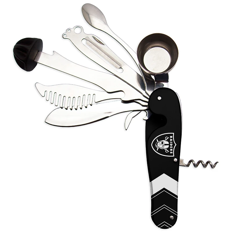 The Sports Vault Las Vegas Raiders - Outil multifonction de barman 8 pièces