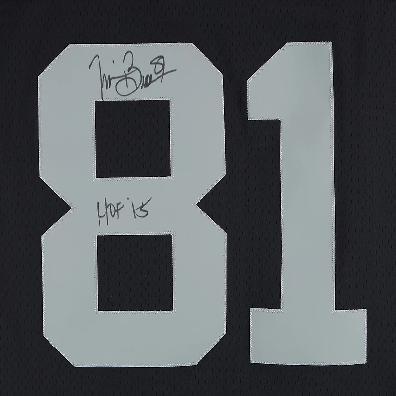 Tim Brown Las Vegas Raiders Autographed Black Mitchell & Ness Replica Jersey with "HOF 2015" Inscription