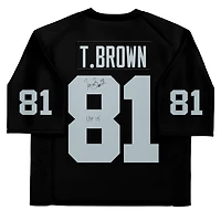 Tim Brown Las Vegas Raiders Autographed Black Mitchell & Ness Replica Jersey with "HOF 2015" Inscription