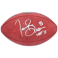 Ballon de football américain Wilson Duke en couleur, autographié par Tim Brown des Raiders de Las Vegas, avec inscription « HOF 15 ».