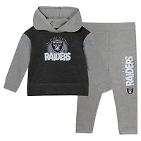 Ensemble deux pièces pour tout-petits avec haut à capuche manches longues et leggings Las Vegas Raiders Club House