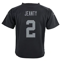 Maillot Nike Ashton Jeanty noir pour tout-petit des Las Vegas Raiders