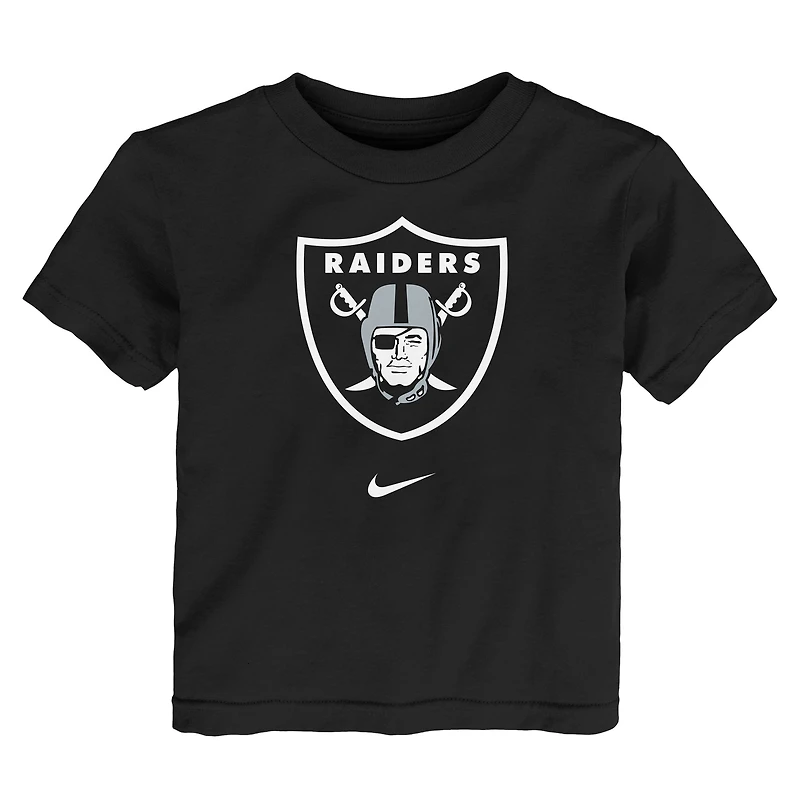 T-shirt Nike noir Las Vegas Raiders pour enfant avec logo principal et Legend Performance