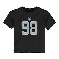 T-shirt Nike Maxx Crosby pour tout-petit avec nom et numéro de joueur des Las Vegas Raiders noir