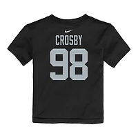 T-shirt Nike Maxx Crosby pour tout-petit avec nom et numéro de joueur des Las Vegas Raiders noir