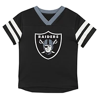 Toddler Outerstuff Black/Gray Las Vegas Raiders Red Zone V-Neck T-Shirt & Pants Set