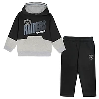 Ensemble sweat à capuche et pantalon en polaire noir pour enfant Outerstuff des Las Vegas Raiders