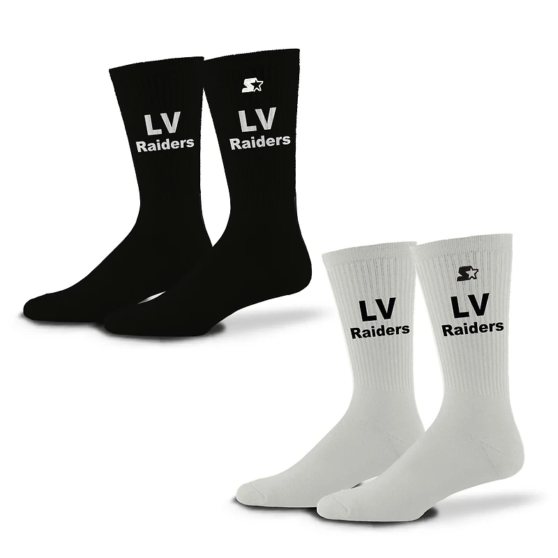 Unisex Starter Black/White Las Vegas Raiders Assist Socks 2 Pack
