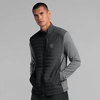 Veste unisexe à fermeture éclair ton sur Front Office Las Vegas Raiders noire/gris chiné Fanatics