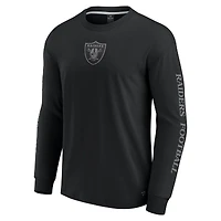 T-shirt unisexe à manches longues Fanatics noir des Las Vegas Raiders Elements Strive