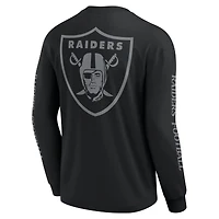 T-shirt unisexe à manches longues Fanatics noir des Las Vegas Raiders Elements Strive