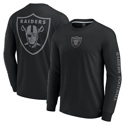 T-shirt unisexe à manches longues Fanatics noir des Las Vegas Raiders Elements Strive