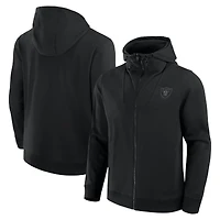 Sweat à capuche unisexe noir avec fermeture éclair intégrale du front office des Las Vegas Raiders Fanatics