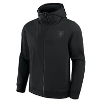 Sweat à capuche unisexe noir avec fermeture éclair intégrale du front office des Las Vegas Raiders Fanatics
