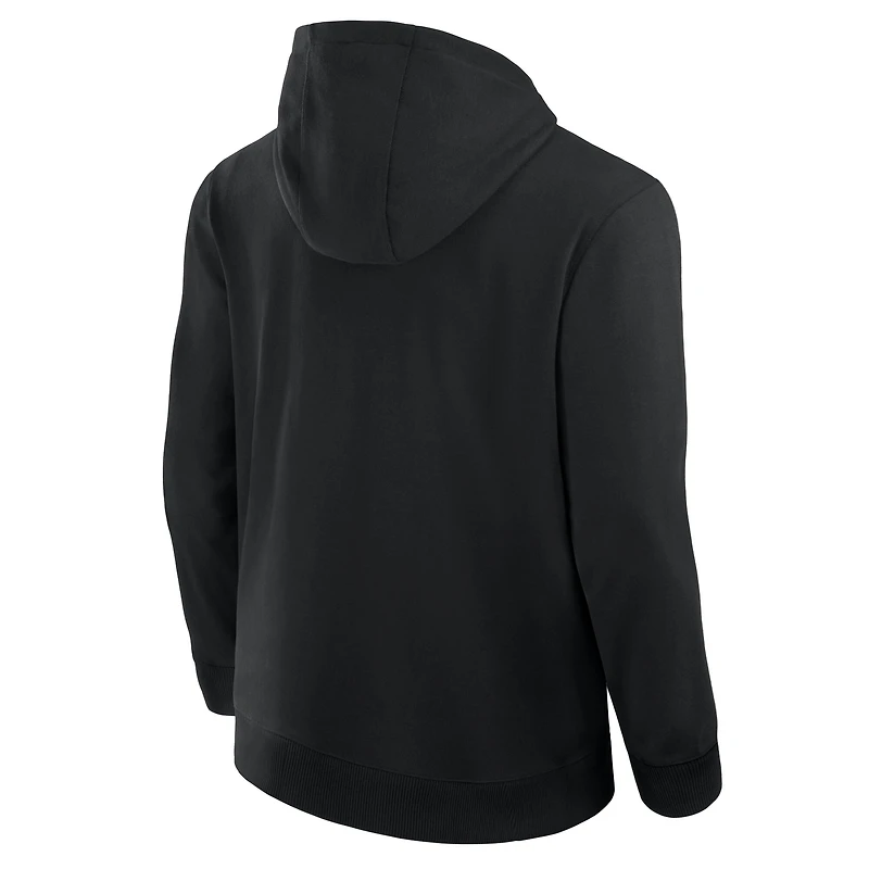 Sweat à capuche unisexe noir avec fermeture éclair intégrale du front office des Las Vegas Raiders Fanatics