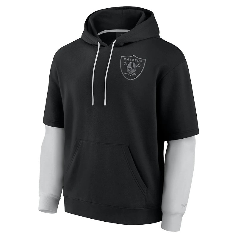 Unisex Fanatics  Black Las Vegas Raiders Sleek Elements Pullover Hoodie