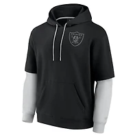 Unisex Fanatics  Black Las Vegas Raiders Sleek Elements Pullover Hoodie