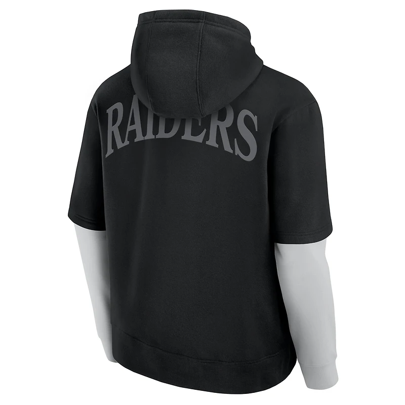 Unisex Fanatics  Black Las Vegas Raiders Sleek Elements Pullover Hoodie