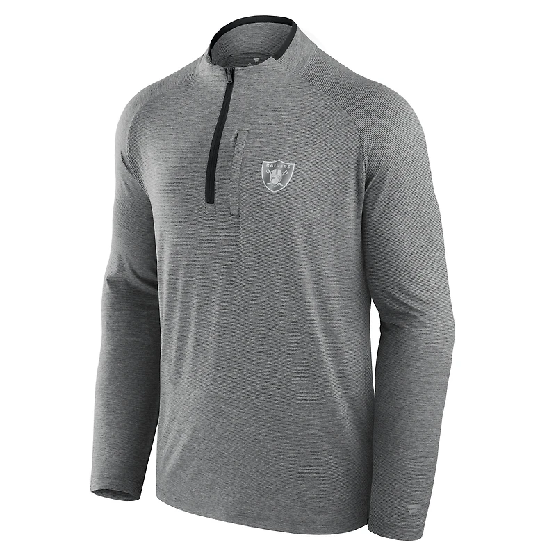 Unisex Fanatics Charcoal Las Vegas Raiders Front Office Performance Primary Quarter-Zip Jacket