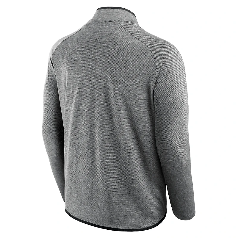 Veste unisexe à fermeture éclair quart de tour Front Office Performance des Las Vegas Raiders Fanatics Charcoal